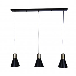 Oriel Lighting-COMO 3 LIGHT Pendant Antique Brass / Brushed Chrome